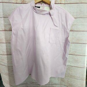 Alfani Leather Look Bow Neck Top